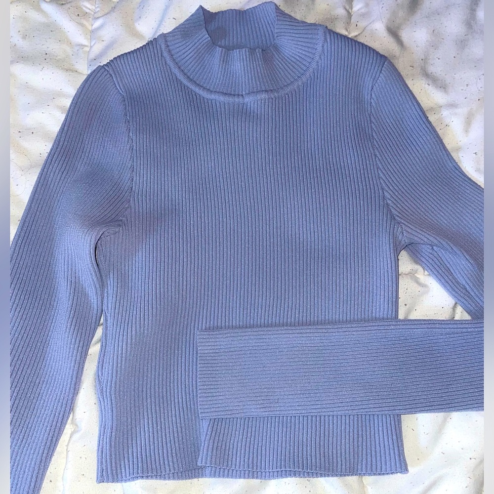 Periwinkle Mock Neck Long Sleeve